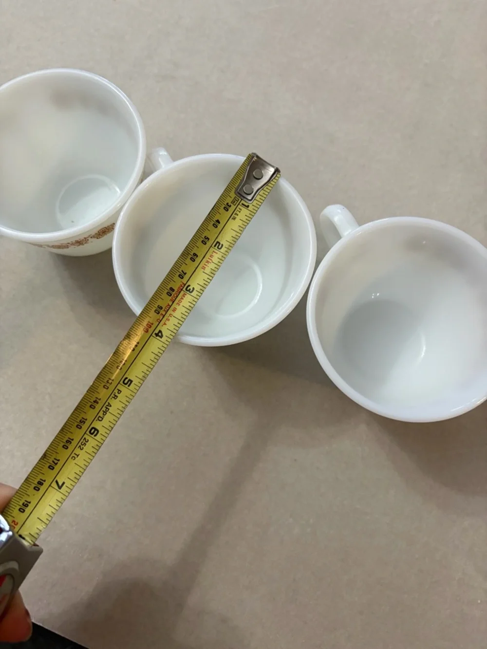 Vintage Set of Three Pyrex Butterfly Gold teacups